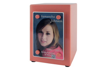 Cremation Urn with Ceramic Photo