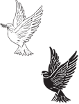 Clipart Image For Gravemarker Monument Dove 02